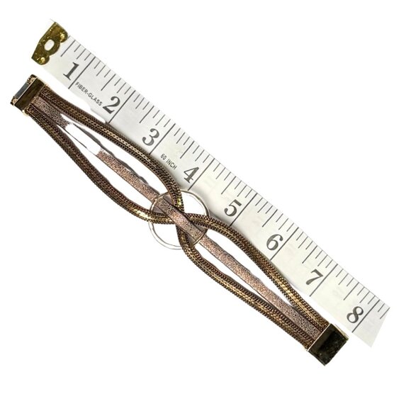 Leather & Gold Magnetic Bracelet | Multi-Strand Wrap | 8" Chic Boho Style - Picture 2 of 6